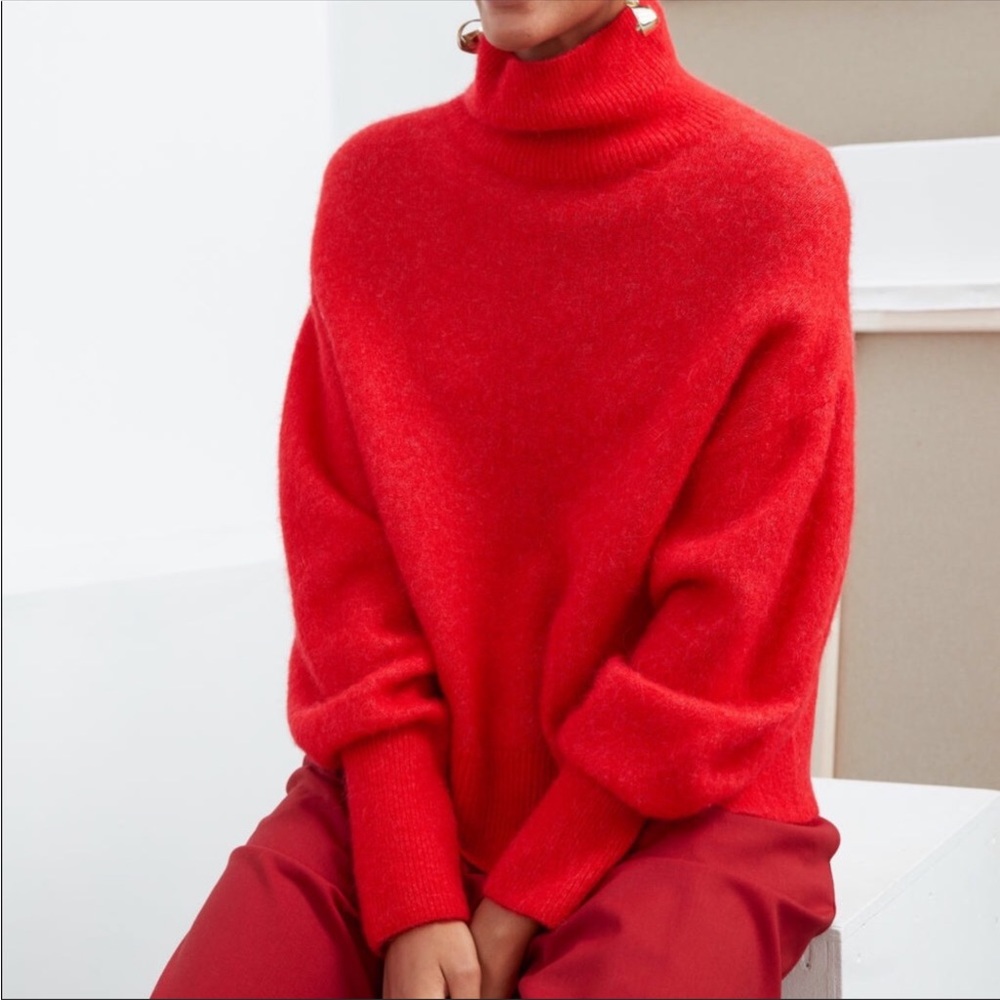 & Other Stories Red Cozy Turtleneck Sweater